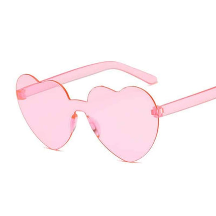 Women's Fashion Heart Shaped Rimless Sunglasses - wnkrs