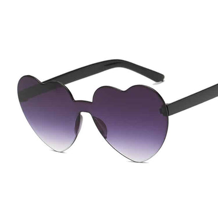 Women's Fashion Heart Shaped Rimless Sunglasses - wnkrs