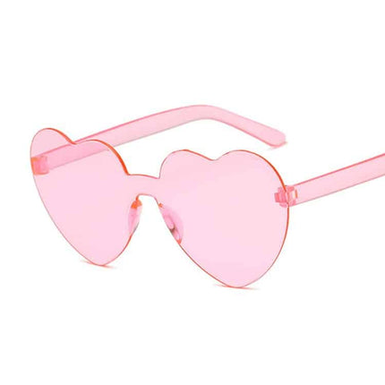 Women's Fashion Heart Shaped Rimless Sunglasses - wnkrs