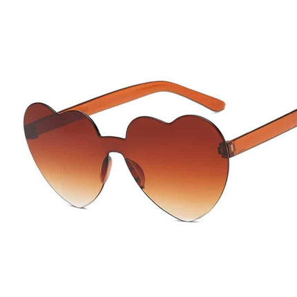 Women's Fashion Heart Shaped Rimless Sunglasses - wnkrs