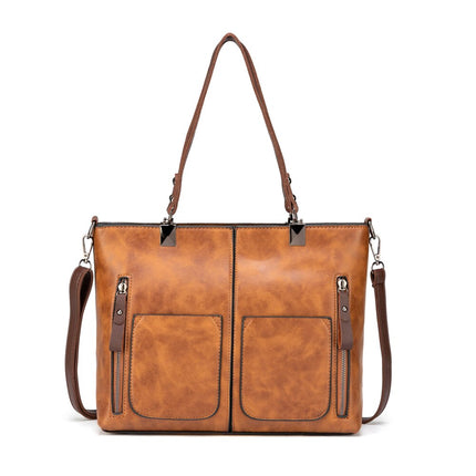 Women's Multipocket Eco-Leather Tote Bag - Wnkrs
