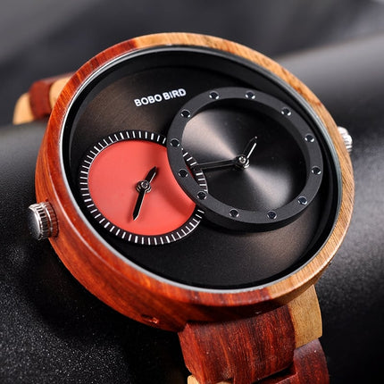 Round Shaped Mechanical Wooden Watch - wnkrs