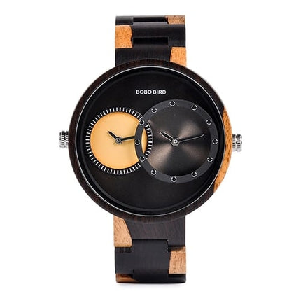 Round Shaped Mechanical Wooden Watch - wnkrs