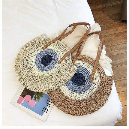 Round Shaped Straw Bag for Women - Wnkrs