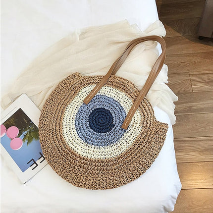 Round Shaped Straw Bag for Women - Wnkrs