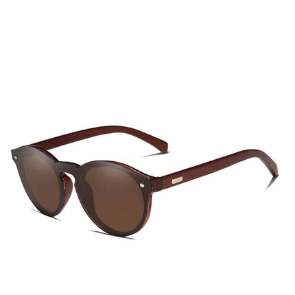 Men's Wooden Frame Round Shaped Sunglasses - wnkrs