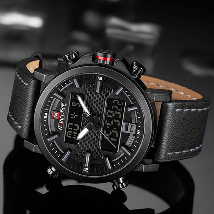 Men's Leather Quartz Watch - wnkrs