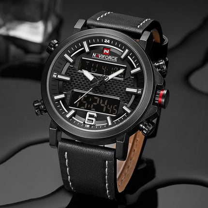 Men's Leather Quartz Watch - wnkrs