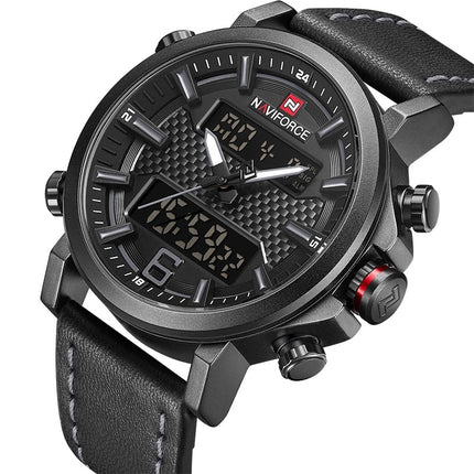 Men's Leather Quartz Watch - wnkrs