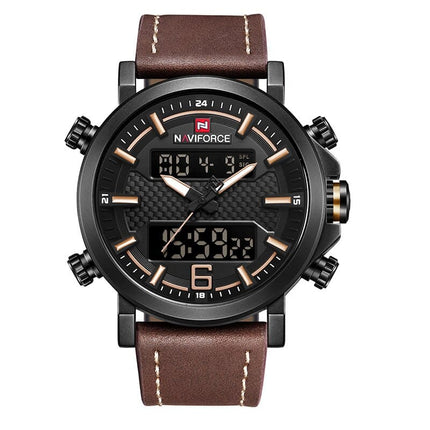 Men's Leather Quartz Watch - wnkrs