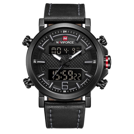 Men's Leather Quartz Watch - wnkrs