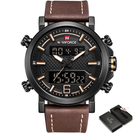 Men's Leather Quartz Watch - wnkrs