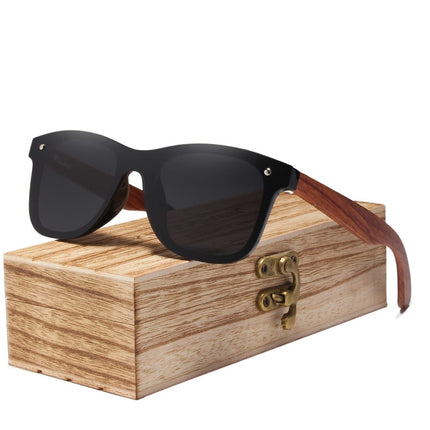 Men's Wooden Frame Rimless Polarized Sunglasses - wnkrs