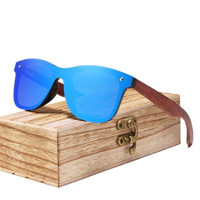 Men's Wooden Frame Rimless Polarized Sunglasses - wnkrs