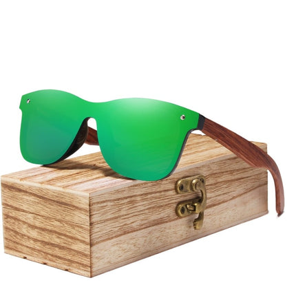 Men's Wooden Frame Rimless Polarized Sunglasses - wnkrs