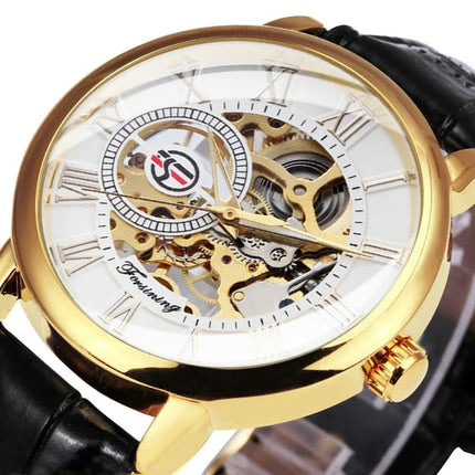 3D Leather Mechanical Automatic Skeleton Watches for Men - wnkrs