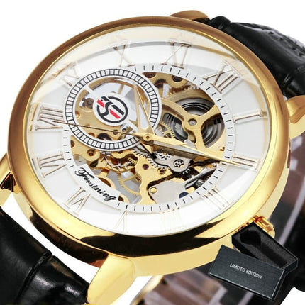 3D Leather Mechanical Automatic Skeleton Watches for Men - wnkrs