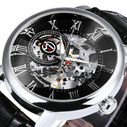 3D Leather Mechanical Automatic Skeleton Watches for Men - wnkrs