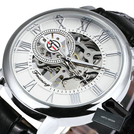 3D Leather Mechanical Automatic Skeleton Watches for Men - wnkrs