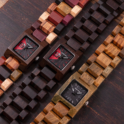 Women's Square Shaped Wooden Watch - wnkrs