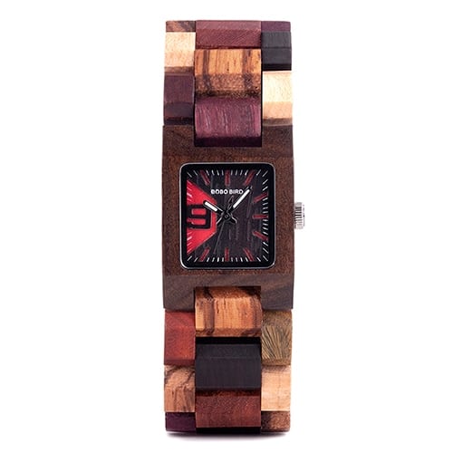 Women's Square Shaped Wooden Watch - wnkrs