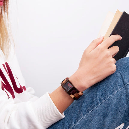 Women's Square Shaped Wooden Watch - wnkrs