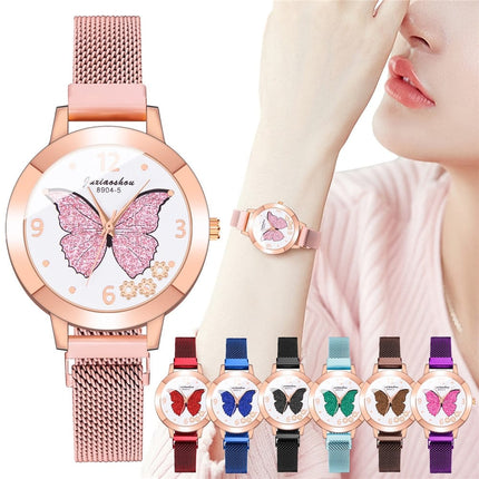 Women's Butterfly Style Magnetic Strap Quartz Watch - wnkrs