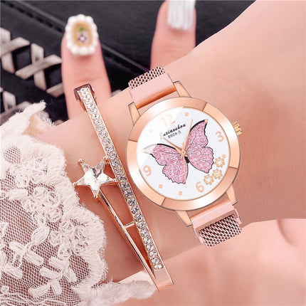 Women's Butterfly Style Magnetic Strap Quartz Watch - wnkrs