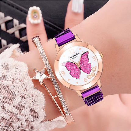Women's Butterfly Style Magnetic Strap Quartz Watch - wnkrs