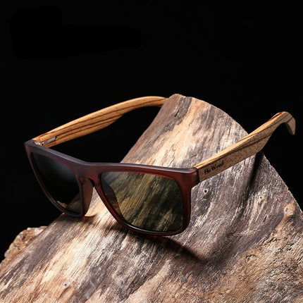 Elegant Rectangle-Shaped Bamboo Wood Men's Sunglasses - wnkrs
