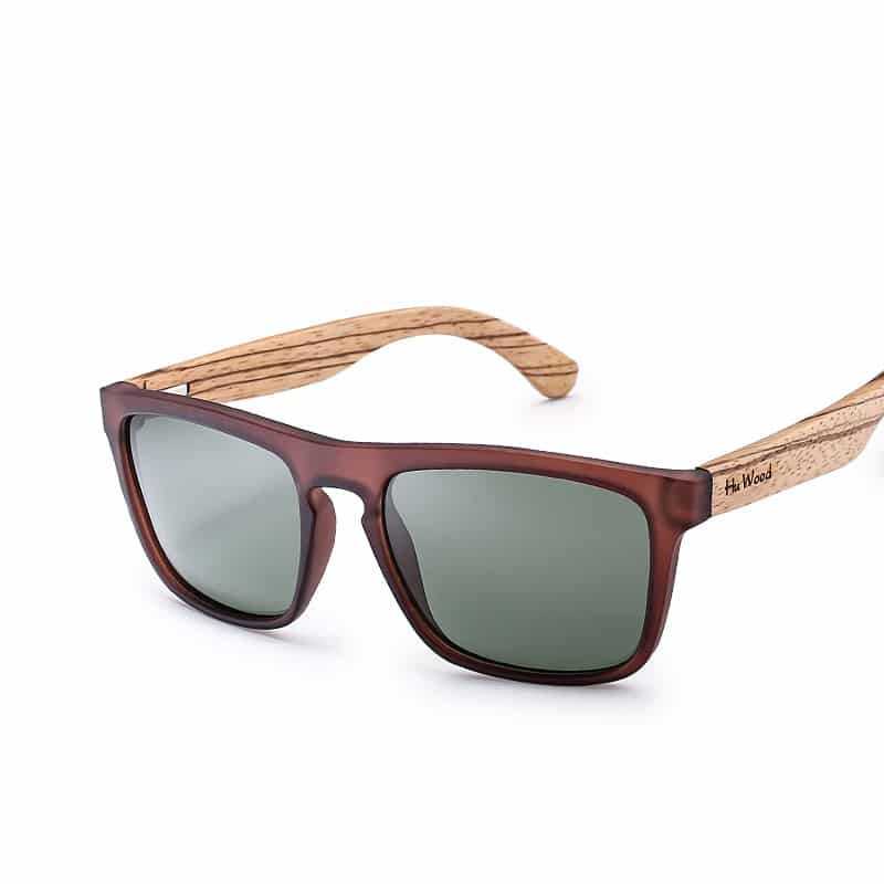 Elegant Rectangle-Shaped Bamboo Wood Men's Sunglasses