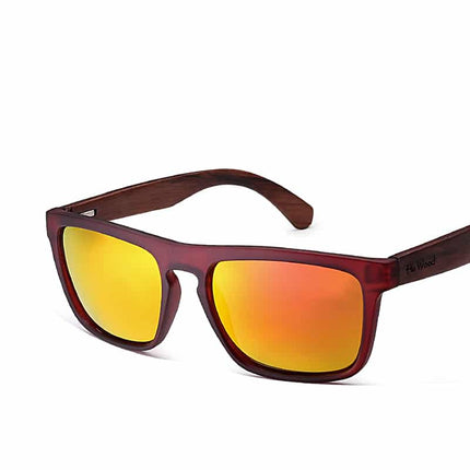 Elegant Rectangle-Shaped Bamboo Wood Men's Sunglasses - wnkrs
