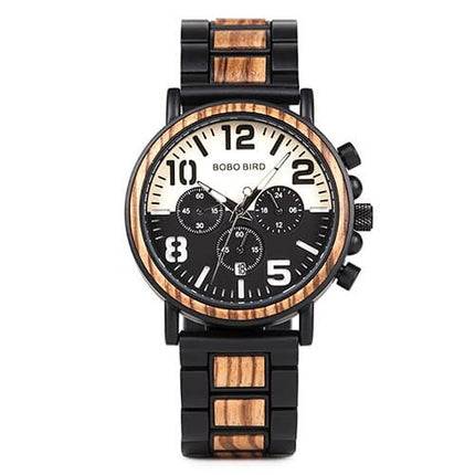 Water-Resistant Wooden/Stainless Steel Watch for Men - wnkrs