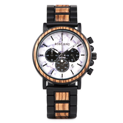 Water-Resistant Wooden/Stainless Steel Watch for Men - wnkrs