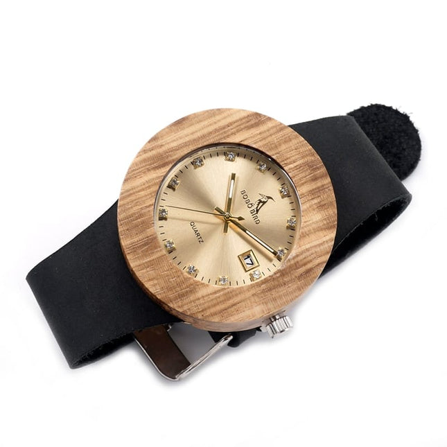 Trendy Laconic Style Wood and Leather Watches - wnkrs