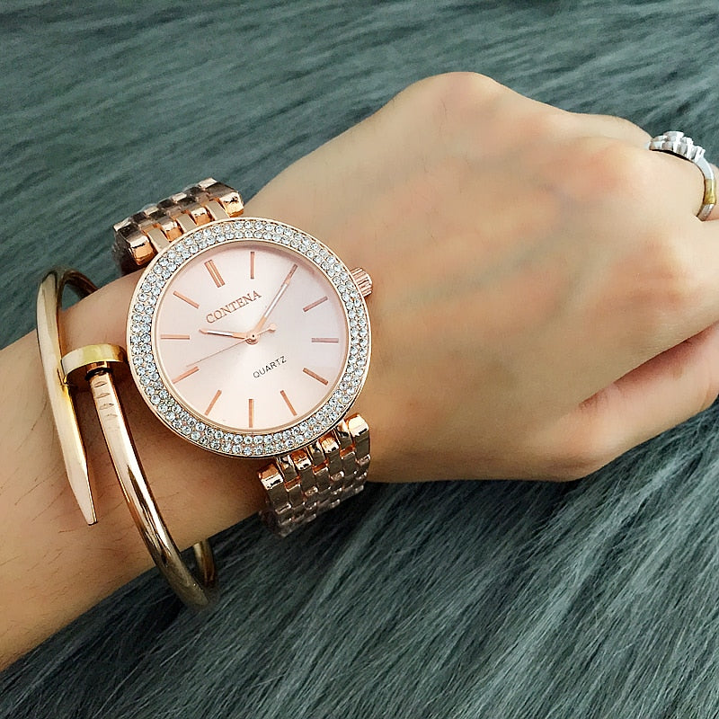 Women's Wristwatches with Rhinestone Decor