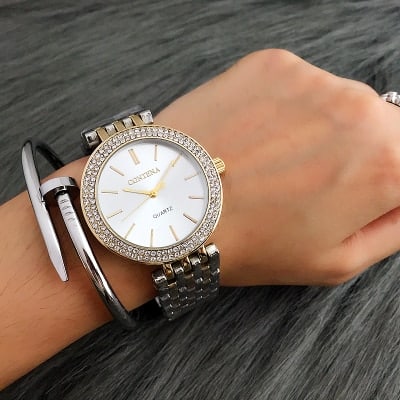 Women's Wristwatches with Rhinestone Decor - wnkrs