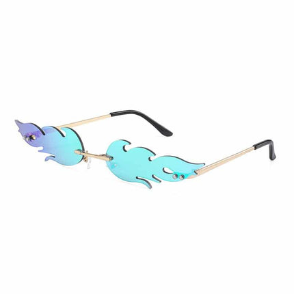 Women's Flame Shaped Rimless Sunglasses - wnkrs