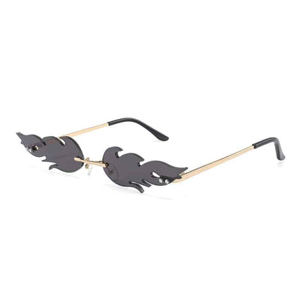 Women's Flame Shaped Rimless Sunglasses - wnkrs