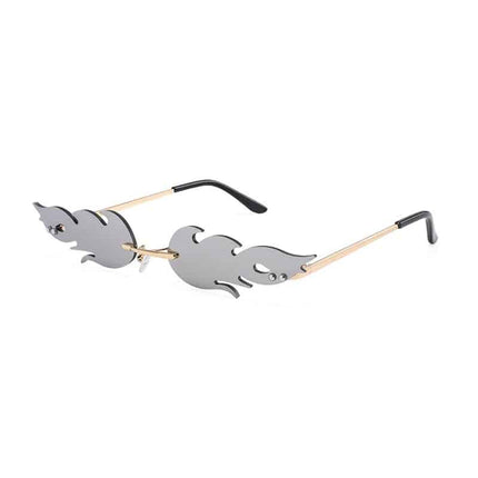 Women's Flame Shaped Rimless Sunglasses - wnkrs