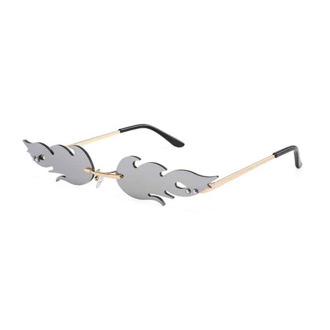 Women's Flame Shaped Rimless Sunglasses - wnkrs