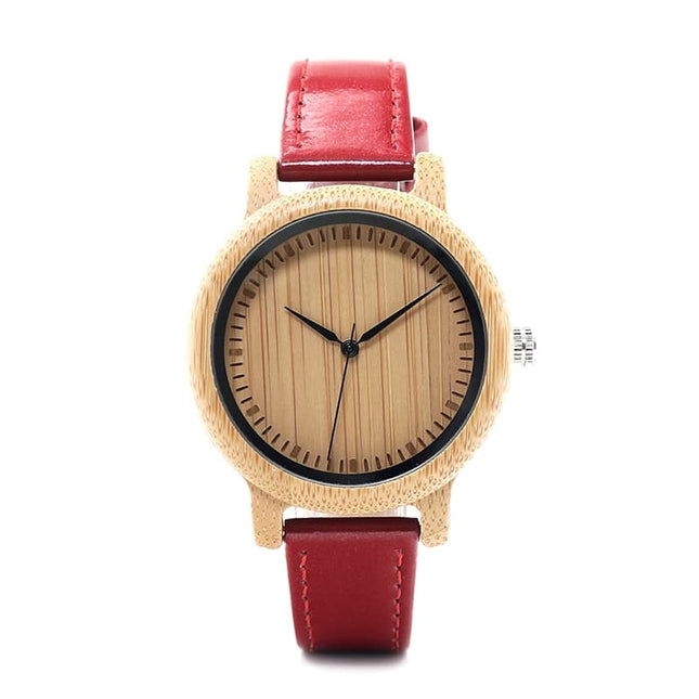 Women's Red Leather Watch - wnkrs