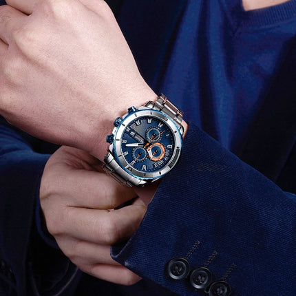 Casual Quartz Wristwatches for Men with Stainless Steel Bracelet - wnkrs
