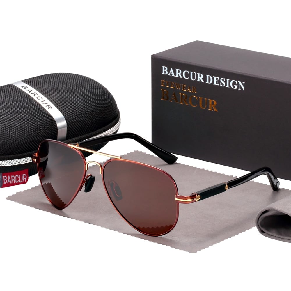 Metal-Listed Aviator Glasses with Dark Arms