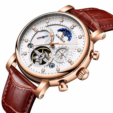 Moon Phase Mechanical Automatic Skeleton Watches for Men - wnkrs