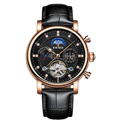 Moon Phase Mechanical Automatic Skeleton Watches for Men - wnkrs
