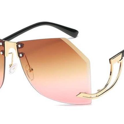 Women's Irregular Legs Rimless Sunglasses - wnkrs