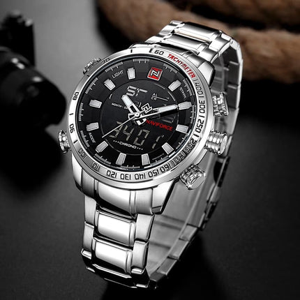 Men's Dual Display Design Stainless Steel Watch - wnkrs
