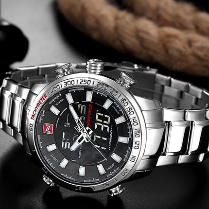 Men's Dual Display Design Stainless Steel Watch - wnkrs