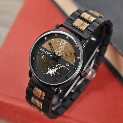 Men's Round Shaped Mechanical Wooden Watch - wnkrs